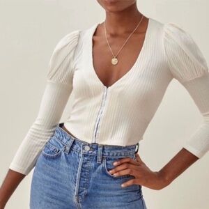 Reformation Einkorn top ivory